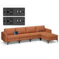 thumbnail image 1 of Costway Modular L-shaped Sectional Sofa w/ Reversible Chaise & 4 USB Ports Orange, 1 of 10