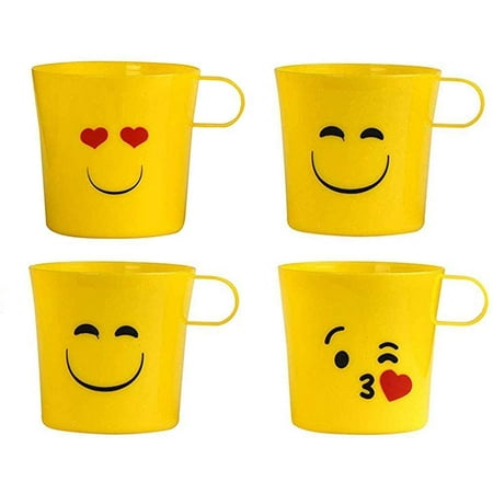 Plastic Emoji Unique Coffee Mugs Drinkware 9 oz 8 Pack