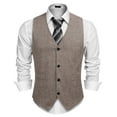 thumbnail image 5 of COOFANDY Men's Formal Waistcoat Regular Fit Business Dress Vest 6 Button, 5 of 10