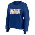 thumbnail image 2 of Women's WEAR by Erin Andrews Royal New York Mets Heavy Rugby Jersey Cropped Long Sleeve T-Shirt & Shorts Lounge Set, 2 of 7