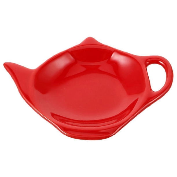 Ceramic Tea Bag Coasters Teapot Shaped Ceramic Tea Bag Holder Kitchen Spoon Rest Mini Snack Dish for Home Restaurants Cafes