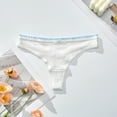 thumbnail image 2 of vigerkar Women's Cute Cotton Thong Underwear, Panties for Women (White, S), 2 of 4
