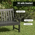 thumbnail image 4 of QISHENSHUI 2-Person Outdoor Garden Park Bench, All-Weather HDPE Patio Loveseat Chair with Cozy Backrest, Ergonomic Loveseat Bench for Backyard, Poolside, Front Porch, 705 lbs Max Load (Black), 4 of 11