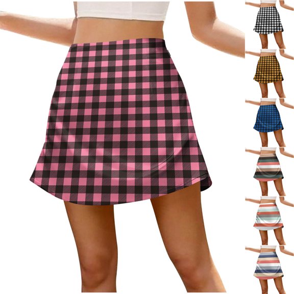 HVOBTTY Summer Women's A line Mini Skirt Print Zipper Casual Relaxed for Outdoor Daily Casual Matching