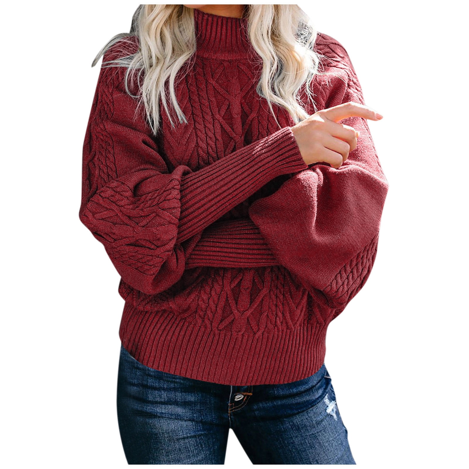 Chunky Turtleneck Knit Turtleneck Sweater Womens Black Cable Knit