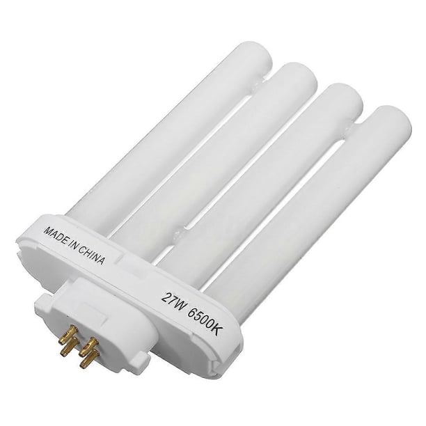 220V 27W 4 Pin Rows 6500K Double-H Quad Tube Compact Fluorescent Lamp Light Bulb