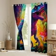 thumbnail image 3 of Erosebridal Watercolor Dinosaur Bedroom Curtains Bed Cartoon Dino Living Room Curtains, Jungle Animal Curtains Tyrannosaurus Rex Curtains & Drapes, Wild Blackout Curtains, 3 of 6