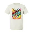 thumbnail image 2 of Wild Bobby Dean Russo Colorful Blue Eyes Cat Cat Lover Men Graphic Tee, White, 5X-Large, 2 of 5