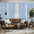 thumbnail image 2 of Ambesonne Blue Window Curtains, Traditional Gzhel Look Floral, Each 28" W x 84" L, Cobalt Blue White, 2 of 4
