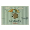 thumbnail image 1 of Saying Cutting Board, Tightrope Walker Hedgehog Holding Handle Umbrella and Life is Always Text, Decorative Tempered Glass Cutting and Serving Board, Small Size, Multicolor, by Ambesonne, 1 of 1