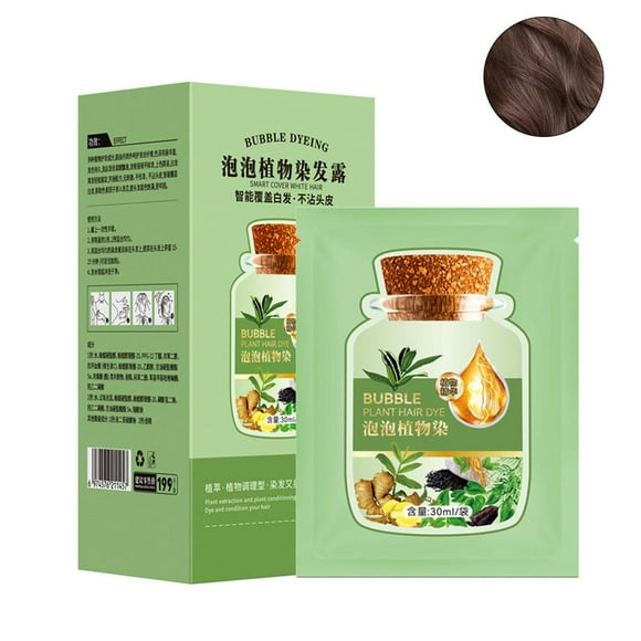 Natural Plant Hair Dye 10-Pack 30ml Ammonia-Free Kit with Natural Black Dark Brown Chestnut Brown Colors for At-Home Hair Coloring