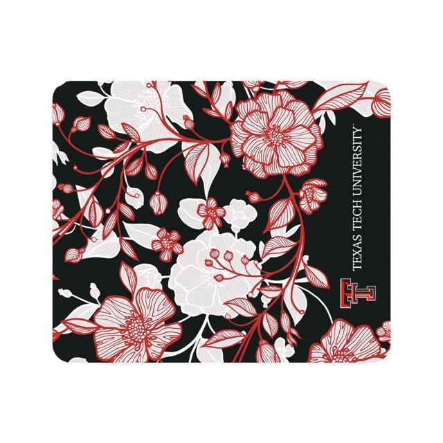 OTM Essentials Texas Tech University Standard Fabric Mouse Pad, Desk Accessories, Standard Fabric Gaming Mouse Pad, Floral Lace V1, Black