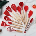 thumbnail image 3 of ReaNea Silicone Kitchen Utensils Set 38 Pieces and Utensil Holder (Red), 3 of 10