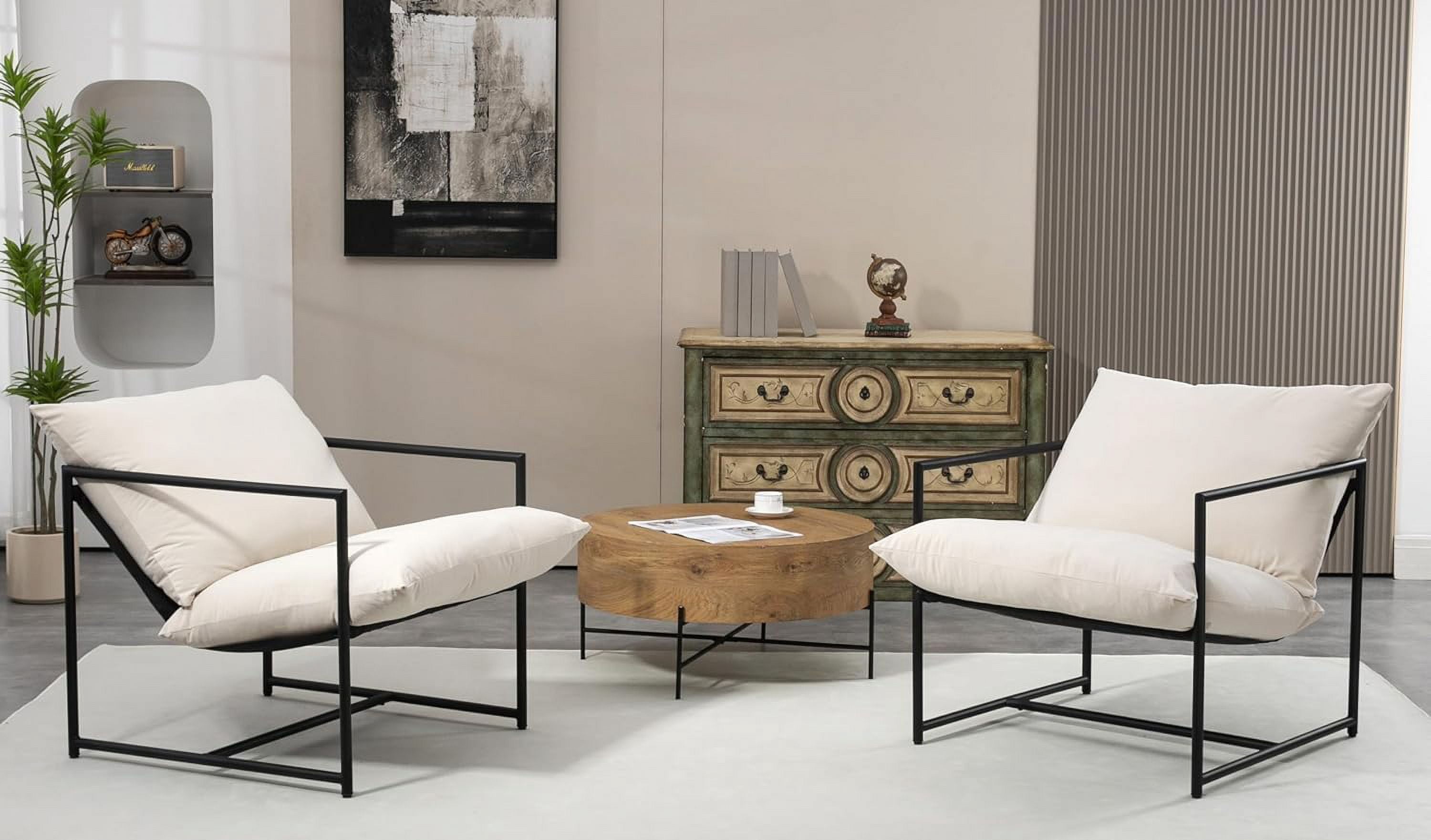 Container Furniture Direct Serenity Accent, Modern Velvet Arm Chair with Reclined Seat, Sleek Design, Durable Metal Frame, Soft Upholstery and Plush Comfort for Stylish Living Room