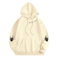 thumbnail image 4 of XIAONU Womens Hoodies Halloween Skeleton Print Drawstring Hoodie With Kangaroo Pocket Baggy Long Sleeve Pullover Hooded Sweatshirt, 4 of 4