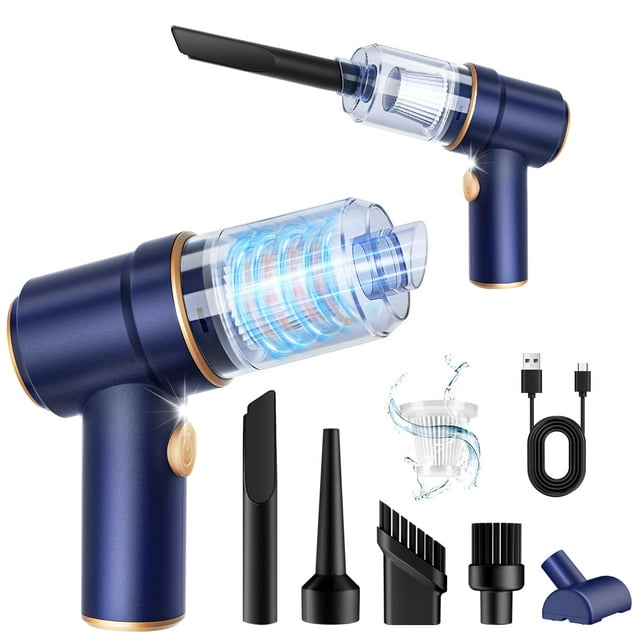 Aspiradora de Mano Recargable 2 en 1 con Soplador de 9000Pa y 120W que Incluye Luz LED y Filtro HEPA para Auto Hogar Oficina y Mascotas