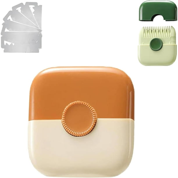 Recortadora de cabello portátil 2 en 1, recortadora de cabello de puntas abiertas de doble cara con tapa, mini peine recortador de cabello manual multifuncional de un solo lado para mujeres, cuchilla