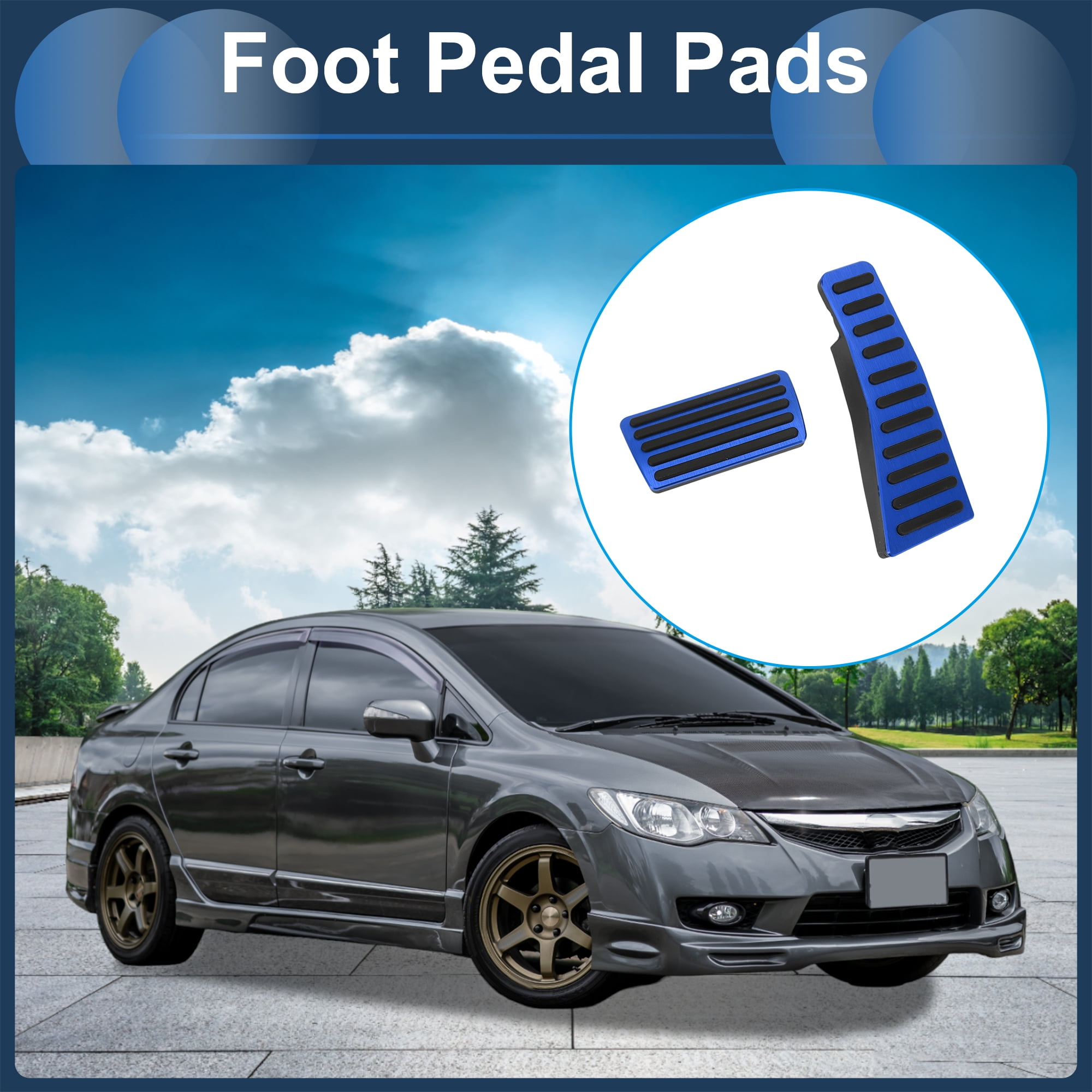 Unique Bargains Foot Pedal Pads for Honda Civic 2006-2009 Aluminum Alloy Blue