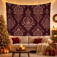thumbnail image 3 of Ornate Damask Medallions on a Rich Burgundy Background, Majestic Vintage for Boho Decor Lovers, Classic Elegant Wall Art, Housewarming Gift Tapestry Wall Hanging for Bedroom and Living Room, 3 of 7