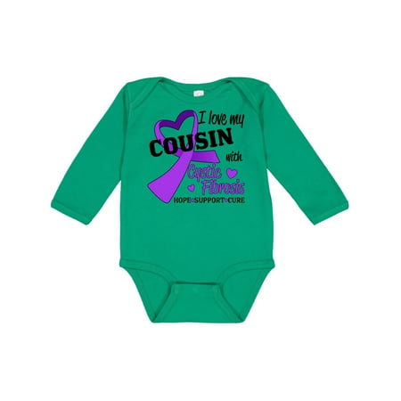 

Inktastic I Love my Cousin with Cystic Fibrosis Hope Support Cure Gift Baby Boy or Baby Girl Long Sleeve Bodysuit