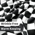thumbnail image 2 of Checkered Flannel Fleece Throw Blanket Soft Cozy Checkerboard Grid Print Chessboard Gingham Pattern Blankets for Bed Couch Sofa, 60"x80", Black, 2 of 6