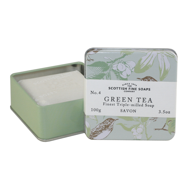 Green Tea Soap Finest Triple Milled Soap 3.5 Oz / 100g Tin for Women