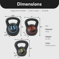thumbnail image 4 of BalanceFrom Set of 3 Vinyl Kettlebell with 5-, 10-, and 15-Pound Weights, 4 of 10