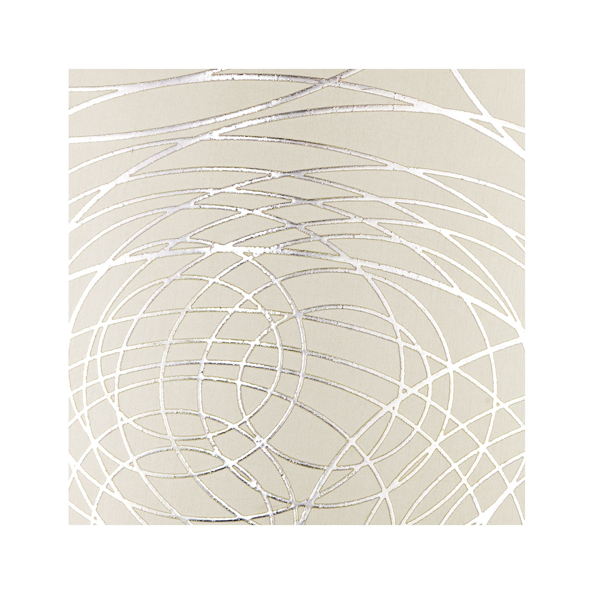 Springcrest Cream with Silver Circles Medium Drum Lamp Shade 15" Top x 16" Bottom x 11" High (Spider) Replacement with Harp and Finial