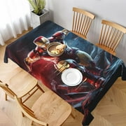 Iron Man Tablecloth Chic Table Cloth Novelty Print Table Cover Waterproof for Dinner Kitchen Picnic Party 54x54in