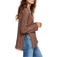 thumbnail image 3 of Free People Womens Distressed Pullover Sweater, Brown, Small, 3 of 3