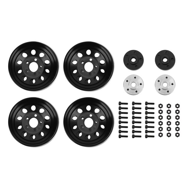 Piezas de coche de cubo de Metal Universal de simulación de cubo de rueda Beadlock 4 Uds para TRX4 para 90046 para SCX10 para coche de escalada CC01