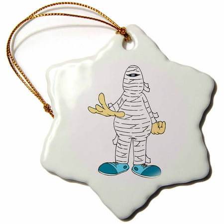 Mummy Hands 3dRose mummy cartoon hands out graphic halloween , Snowflake Ornament, Porcelain, 3-inch ()