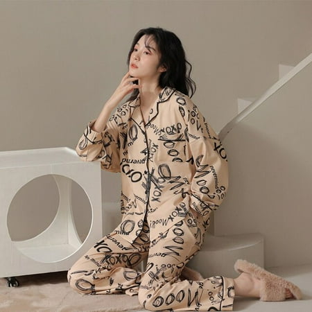 

CoCopeaunt Couple Pajamas Set 100% Cotton Summer Long Sleeves Pnats Home Suit luxury Lovers Sleepwear Comfortable Two-piece Female Pajamas