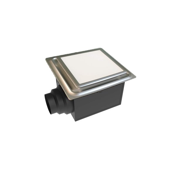 Aero Pure ABF110 L5 SN ABF110L5 Ceiling Mount 110 CFM w/LED Light/Nightlight, Energy Star Certified, Satin Nickel Quiet Bathroom Ventilation Fan