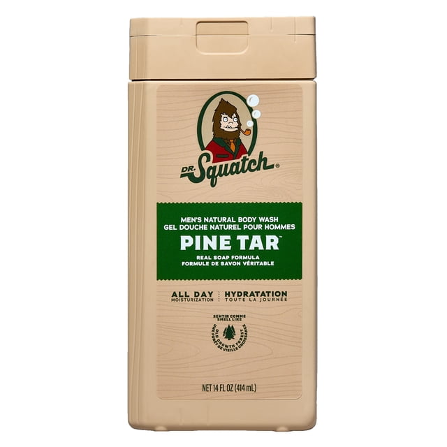 DR. SQUATCH Men's Natural Non-Exfoliating Body Wash - Pine Tar - 14 fl oz