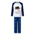 thumbnail image 2 of Burkashear Family Matching Christmas Pajamas, Letter Print Long-Sleeved Round Neck Tops + Plaid Trousers Sleepwear Outfits, 2 of 10
