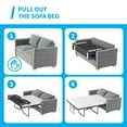thumbnail image 7 of Mixoy Pull Out Sofa Bed, Loveseat Sleeper Sofa Bed with Memory Foam Mattress, 2-in-1 Pull Out Couch for Living Room/Small Spaces (Queen, Grey), 7 of 7
