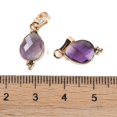 thumbnail image 3 of 10pcs Natural Amethyst Faceted Pendans Golden Plated Brass Teardrop Charms 17.5x9x3.5mm Hole: 6x3.5mm, 3 of 3