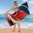 thumbnail image 4 of Abstract Navy Blue Burnt Orange Microfiber Beach Towel Absorbent Compact Towels for Swimming Pool Beach Travel Things for Vacation Essentials Adult Gift,61.4×30.3Inch, 4 of 8
