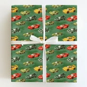 Number 11 Colorful Race Cars Gift Wrapping Paper