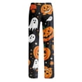 thumbnail image 5 of Womens Halloween Pajama Pants Pumpkin Print Casual Elastic Waist Pjs Lounge Bottoms, 5 of 5