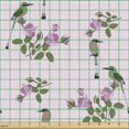 thumbnail image 2 of Ambesonne Bird Fabric by the Yard Upholstery, Exotic Flying Animal Flowers, 5 Yards, Pale Mauve Multicolor, 2 of 5