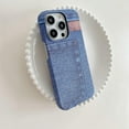 thumbnail image 6 of Compatible with iPhone 15 Pro Luminous Case Glow in The Dark Noctiluncent Fluorescent Case for Women Girly Slim Hard PC Soft Denim Texture Anti Slip Shockproof Light up Phone Cover, Blue, 6 of 14