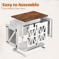 thumbnail image 6 of Flycity 27.5" Farmhouse Dog Crate Furniture with Sliding Door for Puppy, Wooden Dog Kennel Indoor with 3 Doors, Decorative Pet House End Table for Living Room, White, 6 of 8