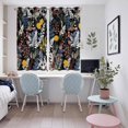 thumbnail image 4 of Wildflowers Blossom Kitchen Curtains Window Panels, Black Spring Garden Botanical Floral Insulated Window Treatment Curtain, Grommet Curtains for Bedroom/Living Room/Bathroom, 2 Piece 52"Wx63"L, 4 of 8