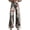 E, variant on Women Retro Casual Pants Mid-rise Button Zipper Fly Wide Leg Long Trousers with Pockets Digital Floral Print Leisure Trousers Streetwear