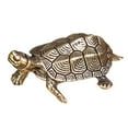 thumbnail image 4 of AMERTEER 1pc Tea Pet Longevity Turtle Ornament Desktop Longevity Turtle Decor (Golden), 4 of 10