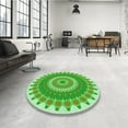 thumbnail image 4 of Ahgly Company Machine Washable Indoor Square Transitional Jade Green Area Rugs, 8' Square, 4 of 7