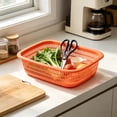 thumbnail image 5 of Large Rectangular Plastic Storage Basket, Perforated Hollow Design Vegetable Produce Bin, Multipurpose Pantry Organizer, Bread Fruit Basket for Kitchen Vegetable Pantry Food Storage, 5 of 6