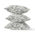 thumbnail image 2 of Paisley on Abstract Indoor/Outdoor Pillow in Gray Cream 16x16, 2 of 8